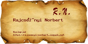 Rajcsányi Norbert névjegykártya