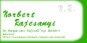 norbert rajcsanyi business card